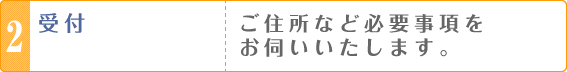 2・ご住所など必要事項をお伺いいたします。